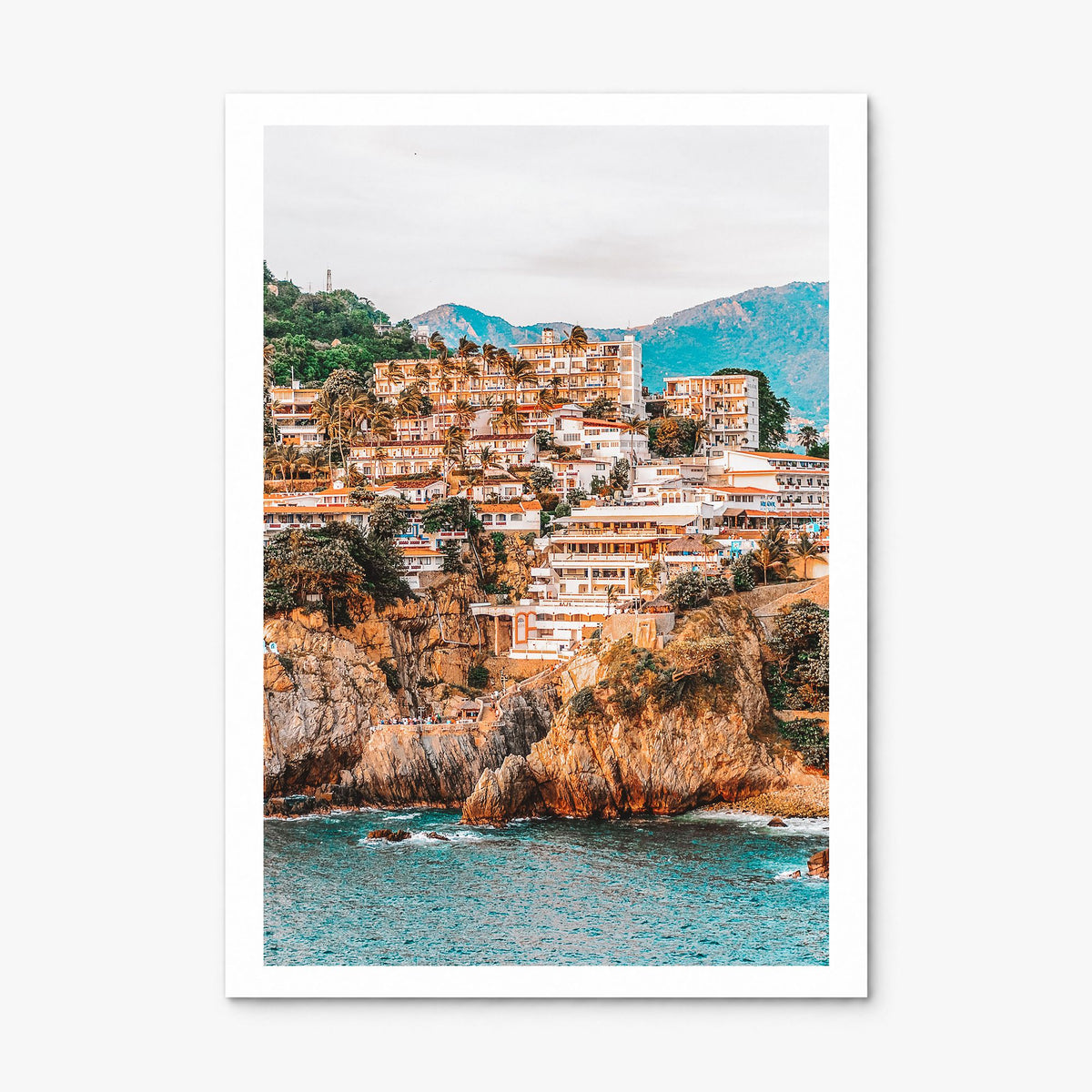 Acapulco Photo Poster, print only (unframed), white border