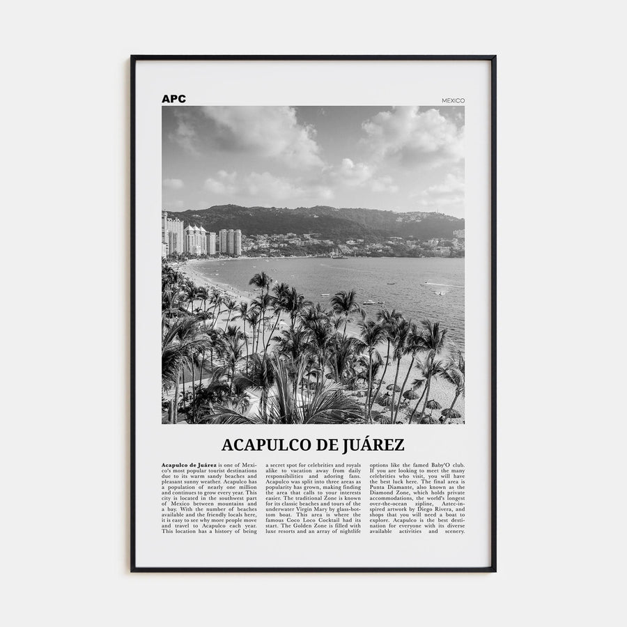 Acapulco de Juárez Poster None / 8x12 in Nbourhood Travel B&W Poster