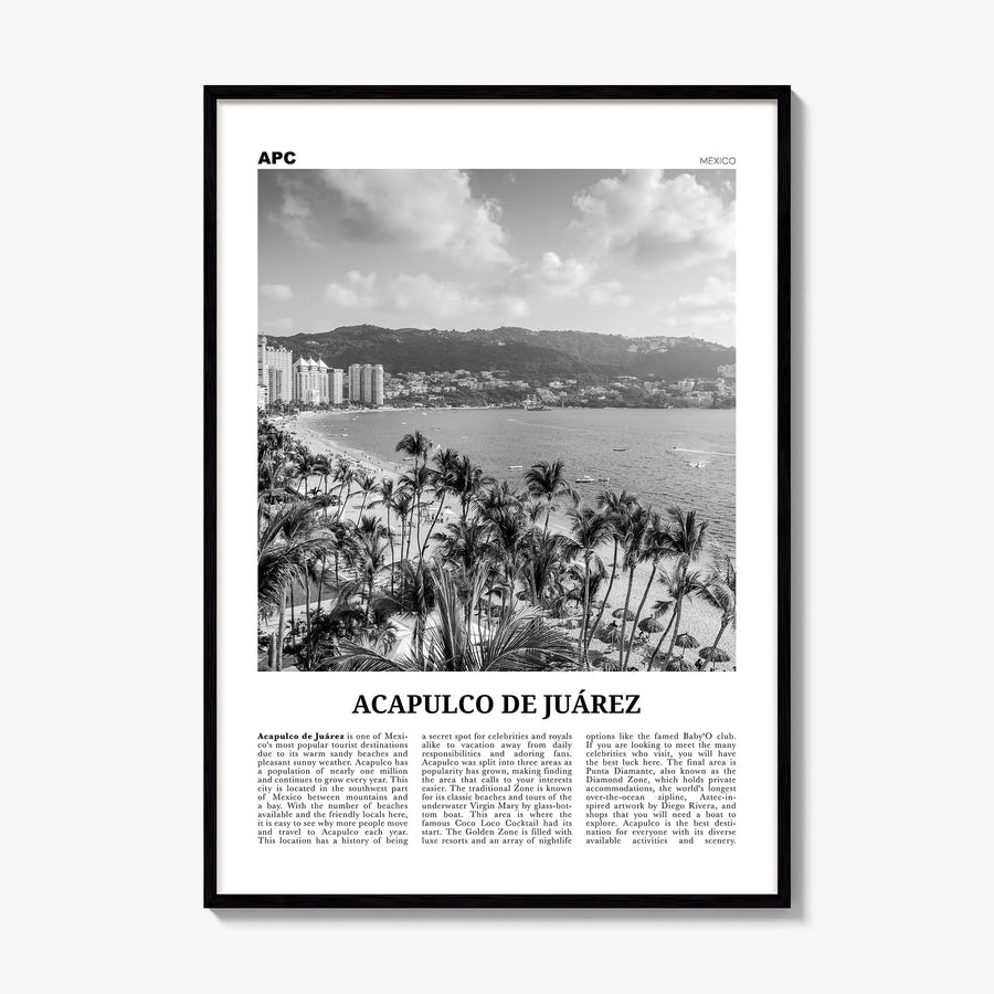 Acapulco Newspaper Poster, framed poster mockup