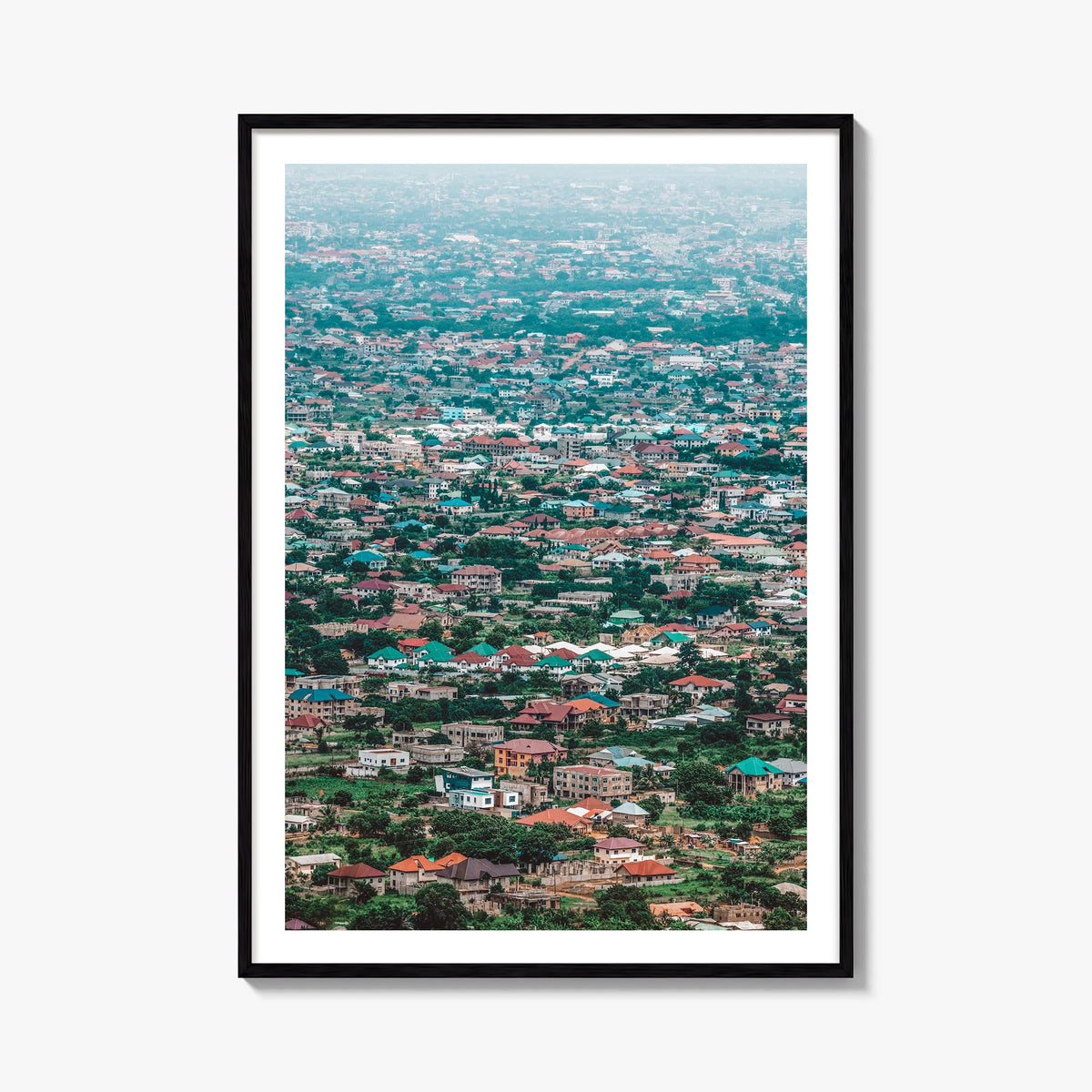 Accra colorful photo poster of Ghana – vertical wall art, unframed print shown in interior mockup