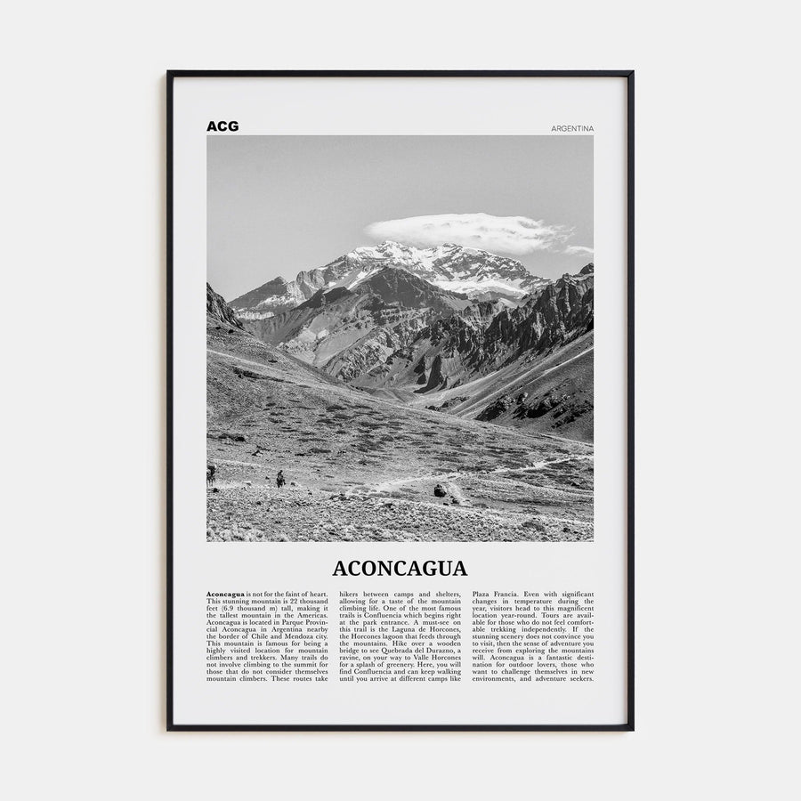 Aconcagua Poster None / 8x12 in Nbourhood Travel B&W Poster