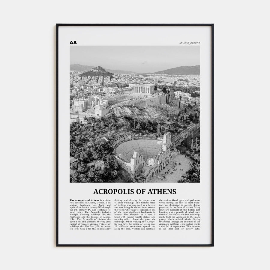 Acropolis of Athens Poster None / 8x12 in Nbourhood Travel B&W Poster