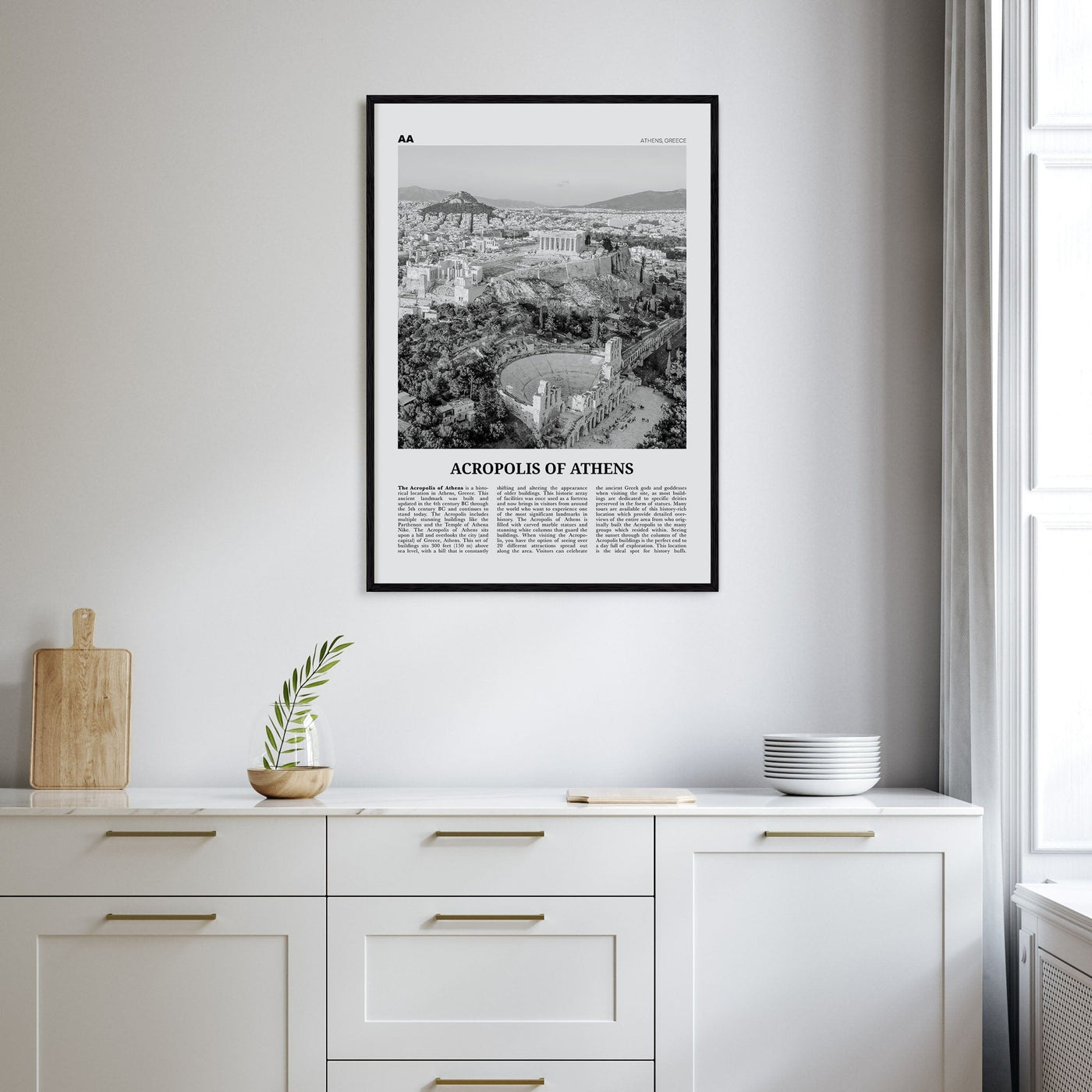 Acropolis of Athens Poster Nbourhood Travel B&W Poster