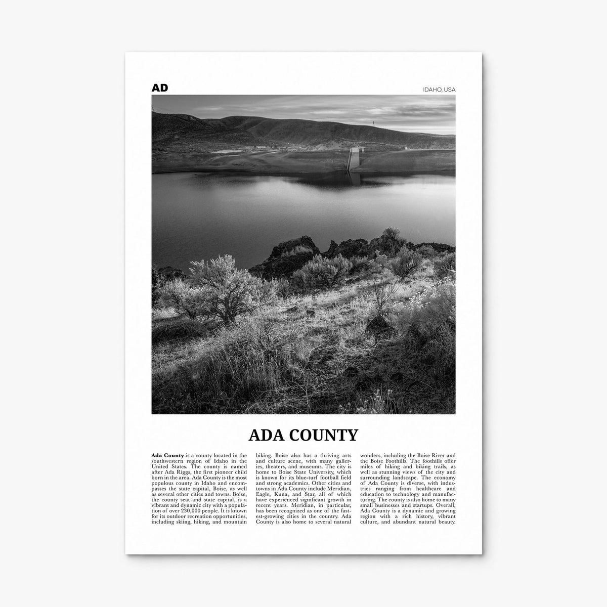 Ada County Newspaper Poster, print only (unframed)