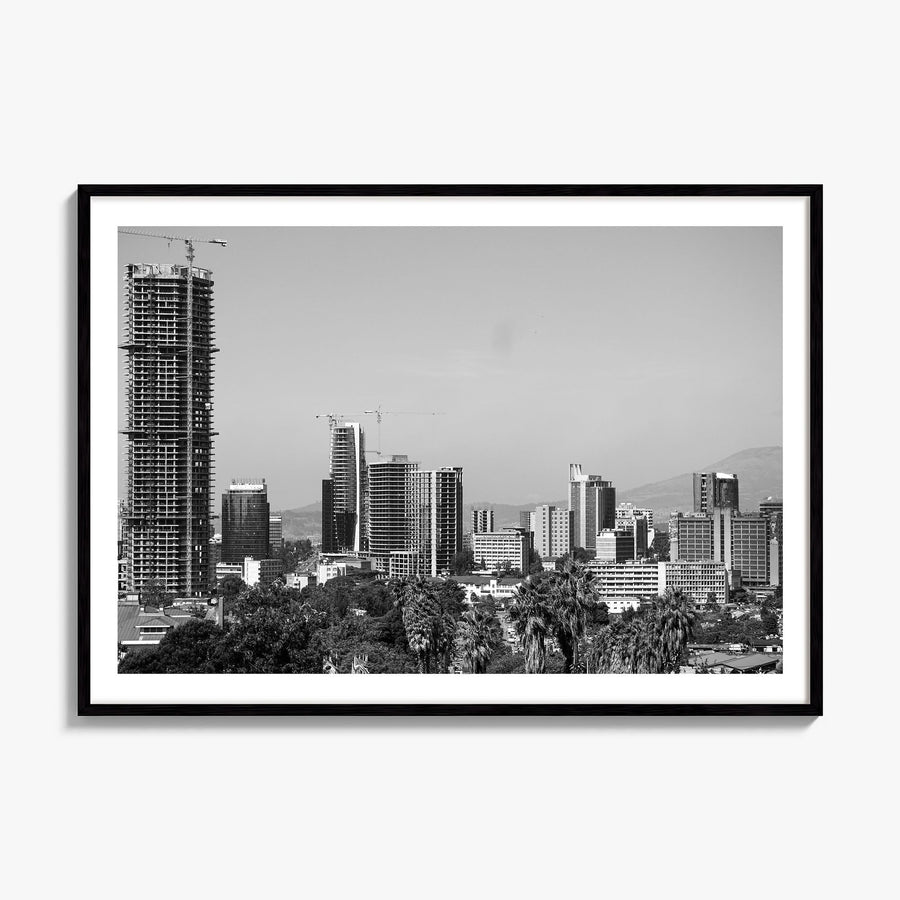 Addis Ababa Photo Poster, framed poster mockup, white border