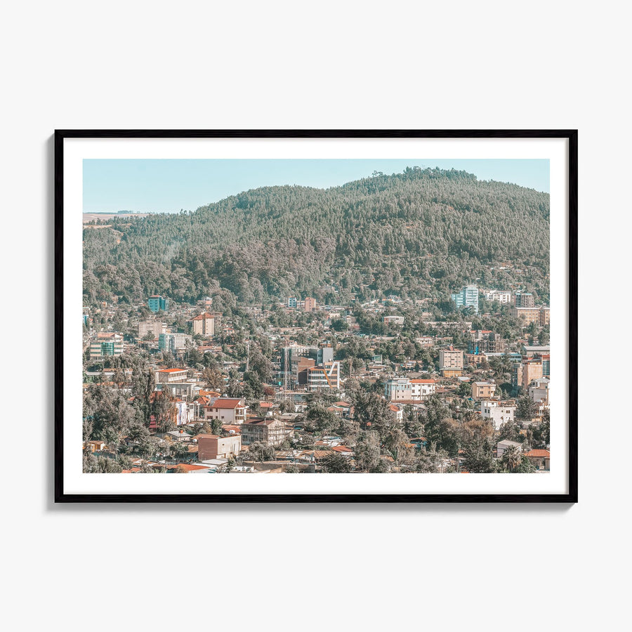 Addis Ababa Photo Poster, framed poster mockup, white border