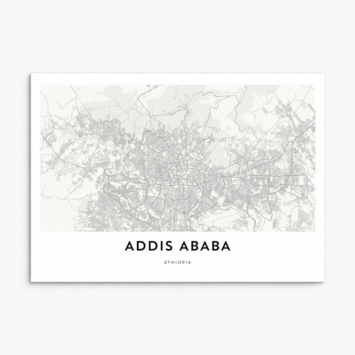 Addis Ababa Map Poster, print only (unframed)