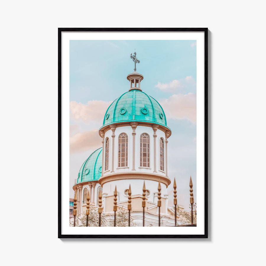 Addis Ababa no. 2 colorful photo poster of Ethiopia – vertical wall art, unframed print shown in interior mockup