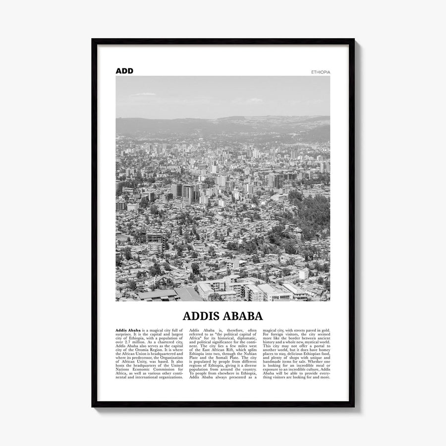 Addis Ababa Newspaper Poster, framed poster mockup