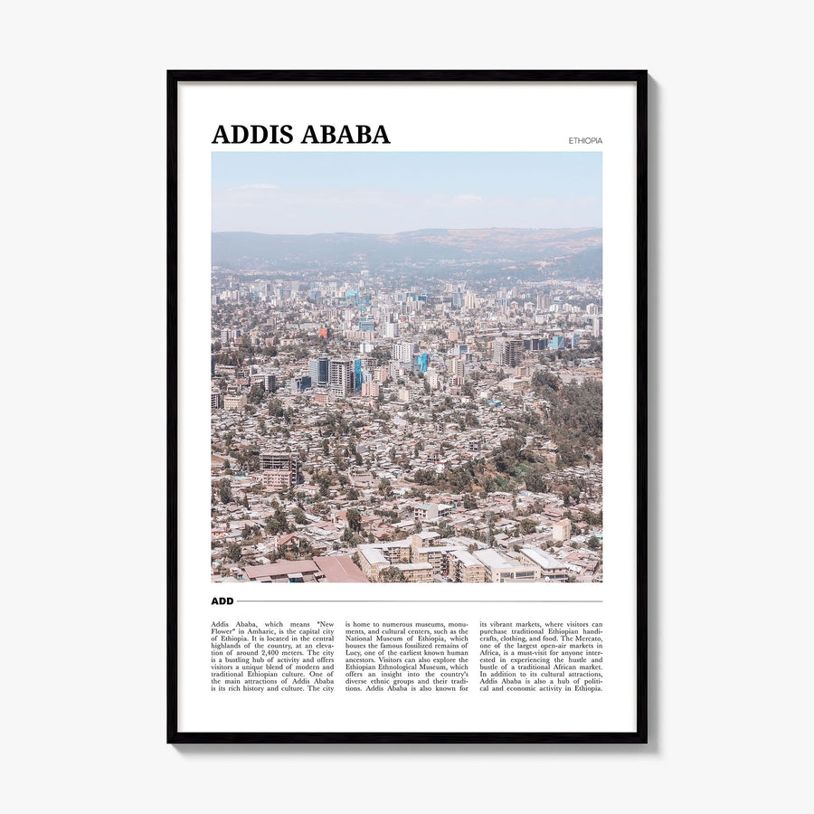 Addis Ababa Travel Poster, framed poster mockup