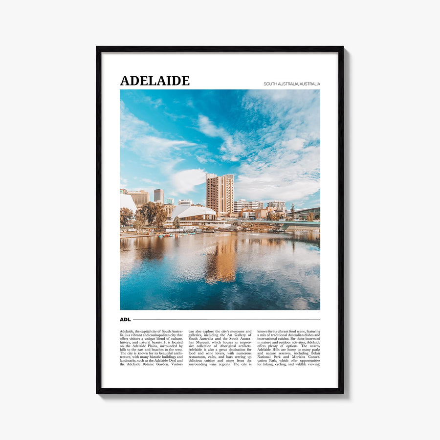 Adelaide colorful travel poster of South Australia, Australia – vertical wall art, unframed print shown in interior mockup