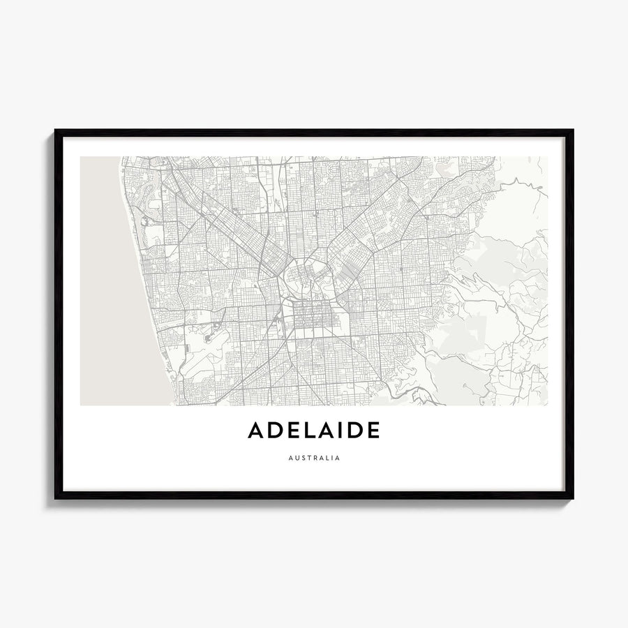 Adelaide Map Poster, framed poster mockup