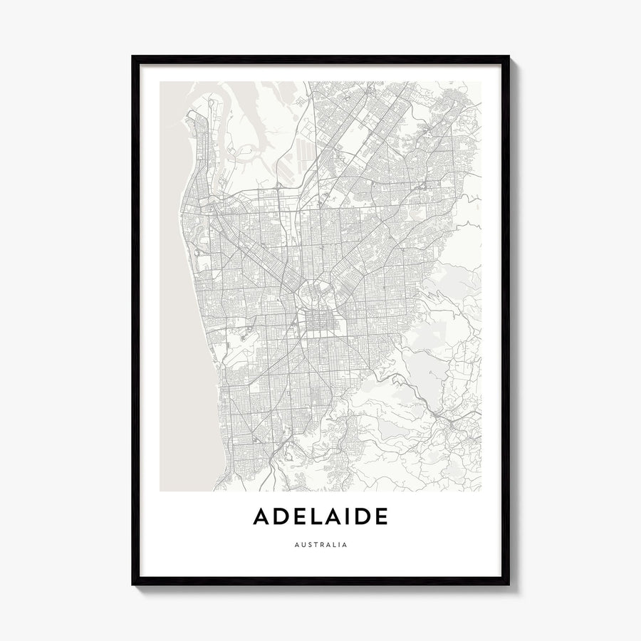 Adelaide Map Poster, framed poster mockup