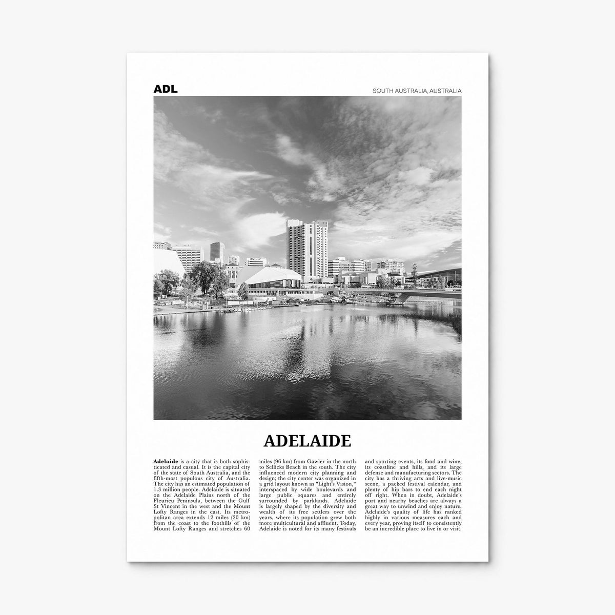 Adelaide Newspaper Poster, print only (unframed)