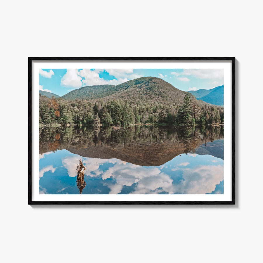 Adirondack Mountains colorful photo poster of New York, USA – horizontal wall art, unframed print shown in interior mockup