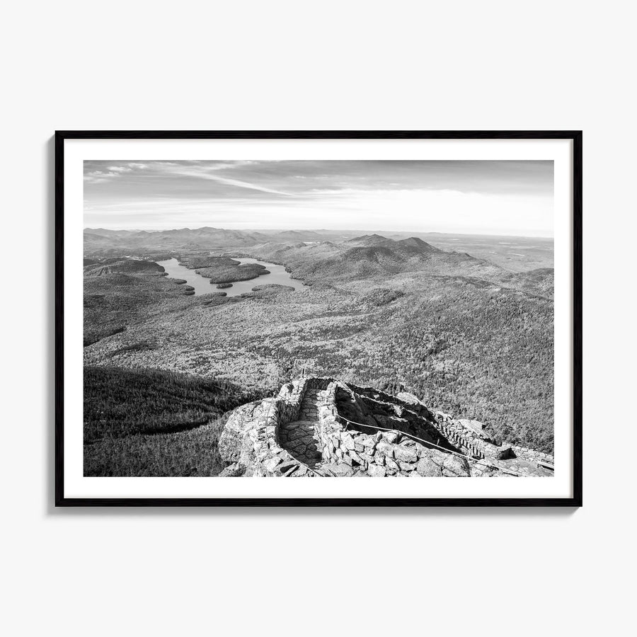 Adirondack Mountains Photo Poster, framed poster mockup, white border