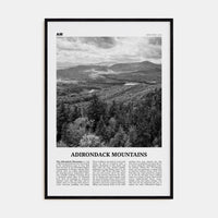 Adirondack Mountains Poster Black Wood / 8x12 in Nbourhood Travel B&W Poster