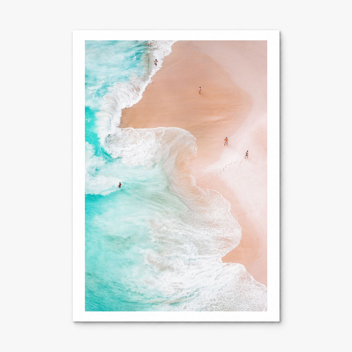 Aerial Beach Waves Photo No 1 Poster, print only (unframed), white border
