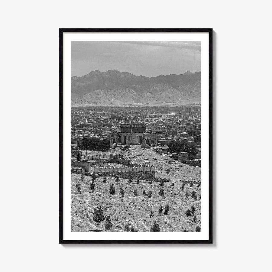 Afghanistan black & white photo poster of Asia – vertical wall art, unframed print shown in interior mockup