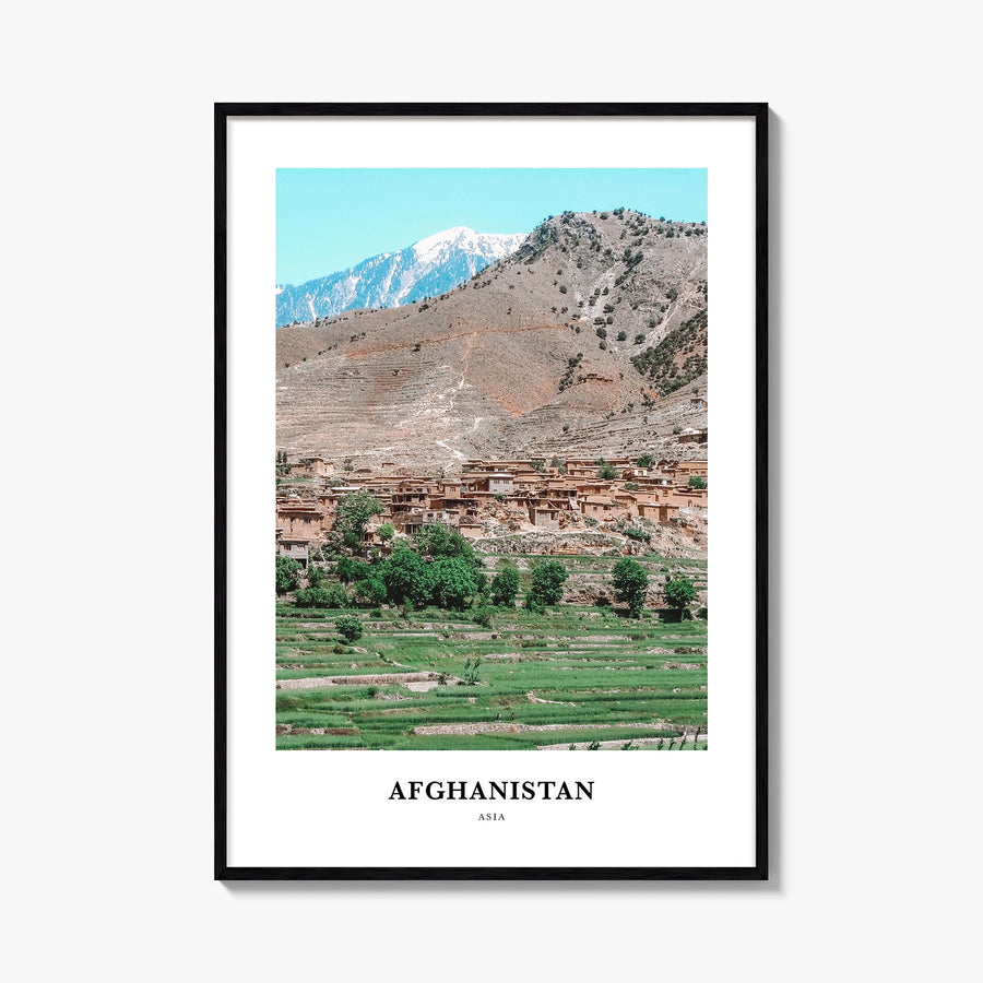 Afghanistan colorful classic poster of Asia – vertical wall art, unframed print shown in interior mockup
