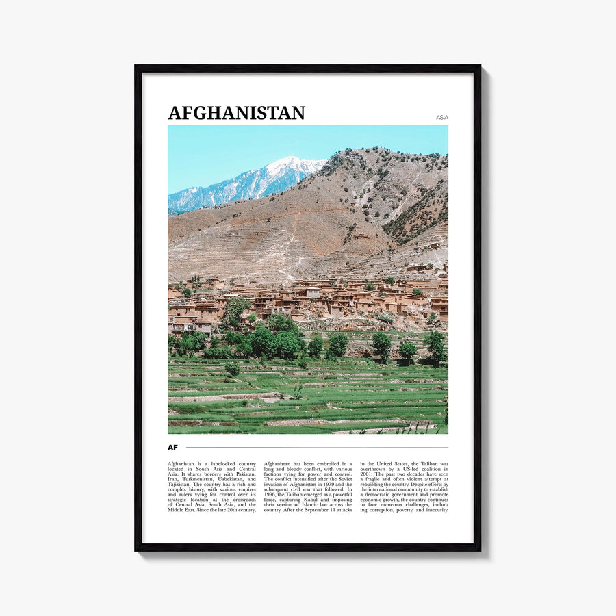 Afghanistan colorful travel poster of Asia – vertical wall art, unframed print shown in interior mockup