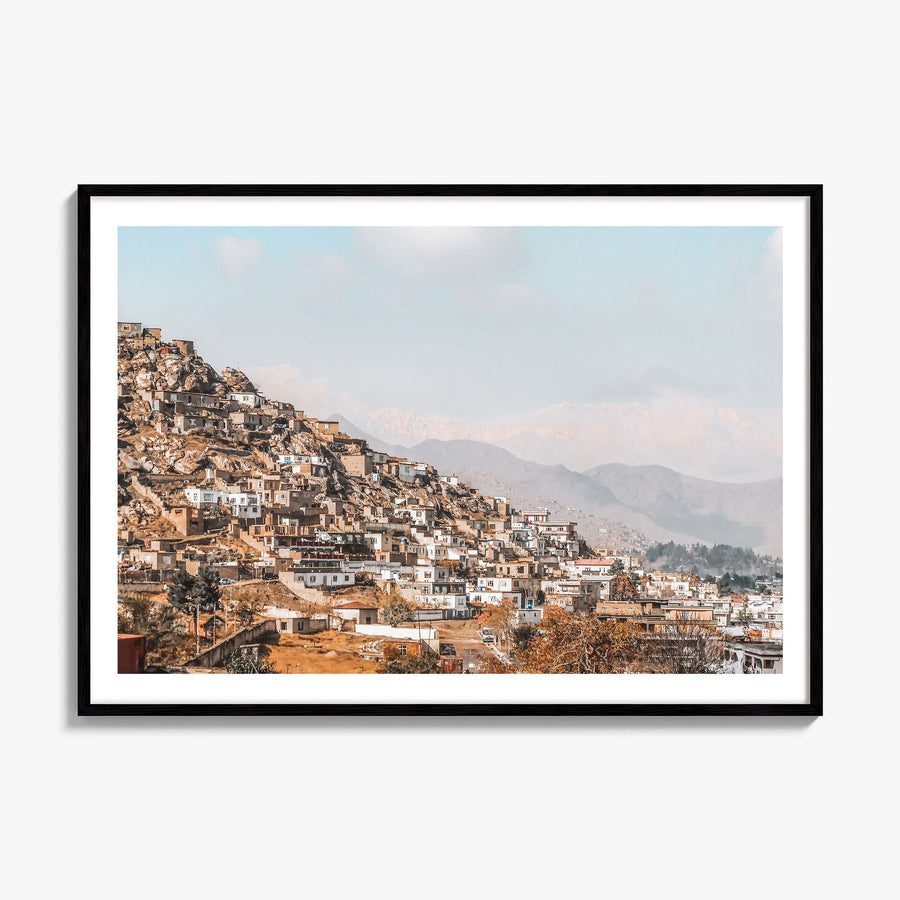 Afghanistan Photo Poster, framed poster mockup, white border