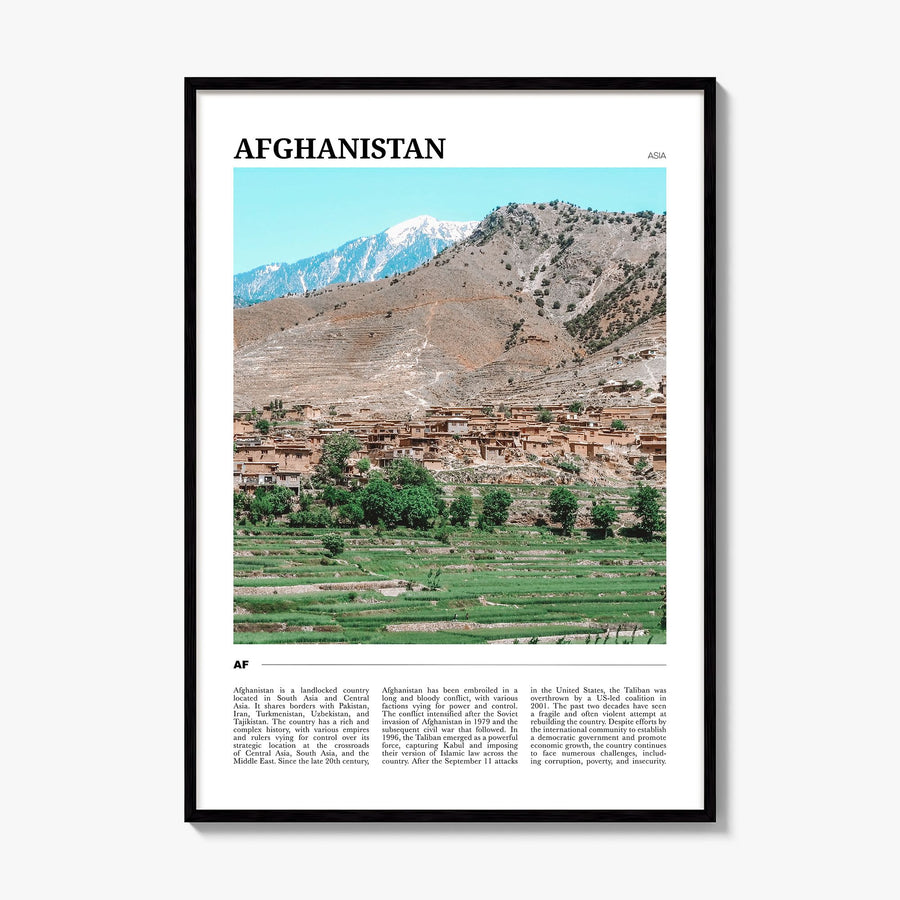 Afghanistan Travel Poster, framed poster mockup