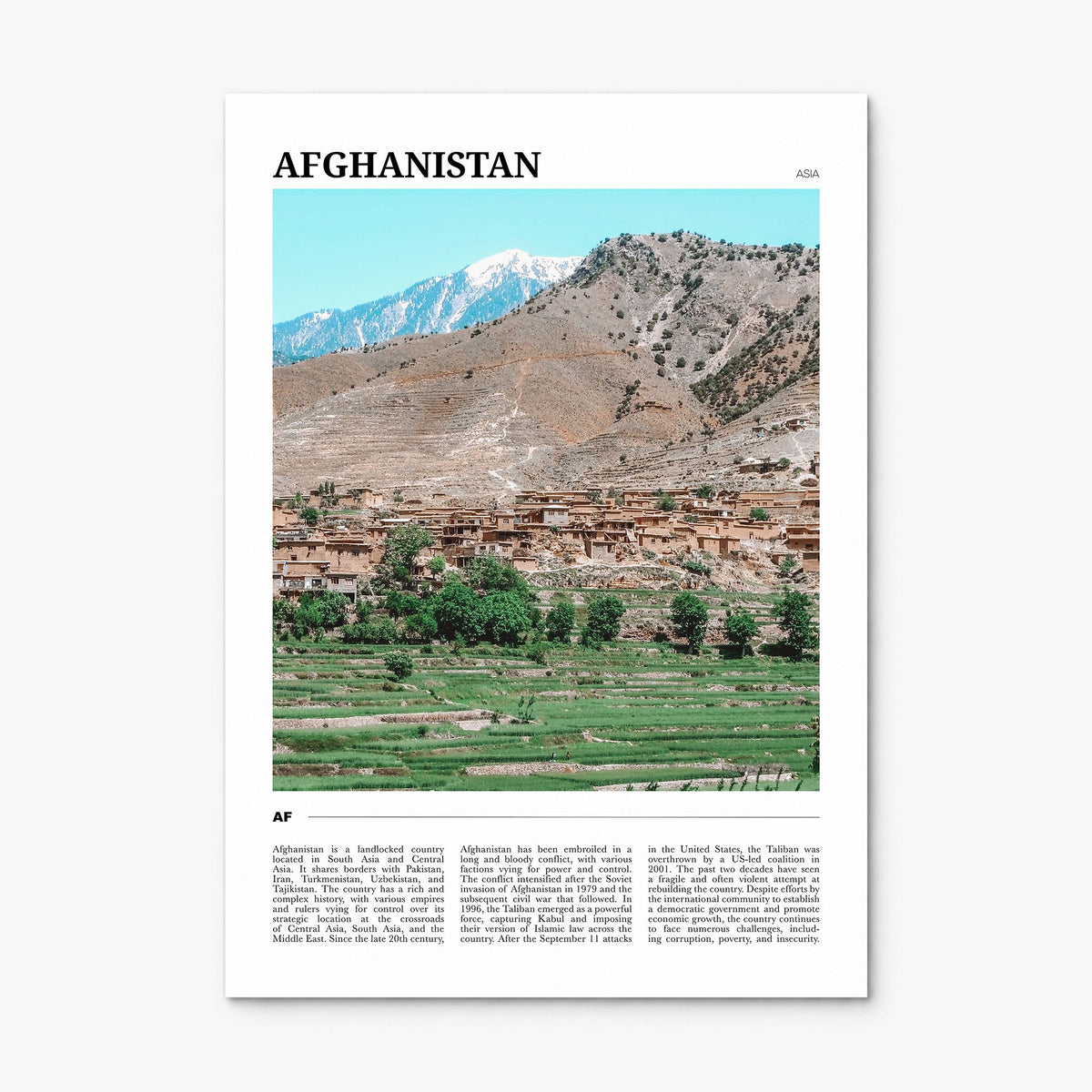 Afghanistan Travel Poster, print only (unframed)