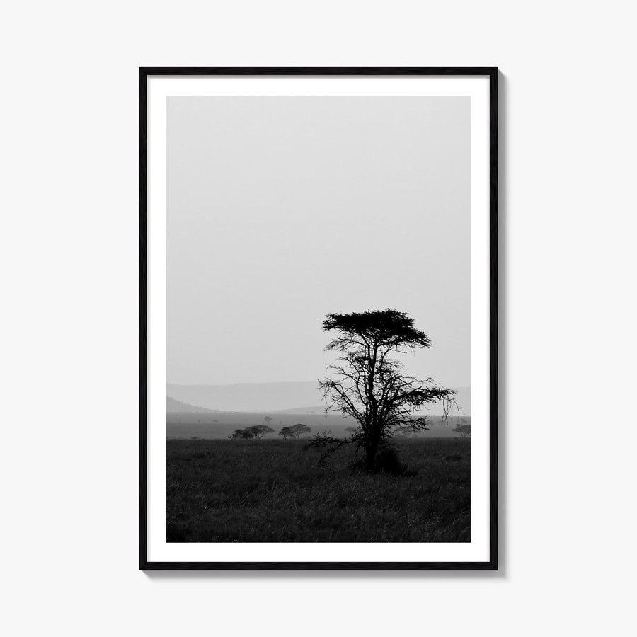Africa black & white photo poster of World – vertical wall art, unframed print shown in interior mockup