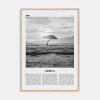 Africa Poster Natural Wood / 8x12 in Nbourhood Travel B&W Poster