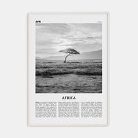 Africa Poster White Wood / 8x12 in Nbourhood Travel B&W Poster