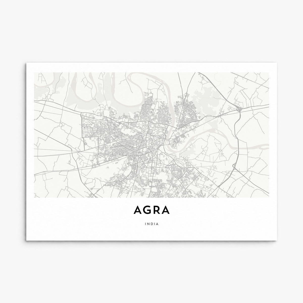 Agra Map Poster, print only (unframed)