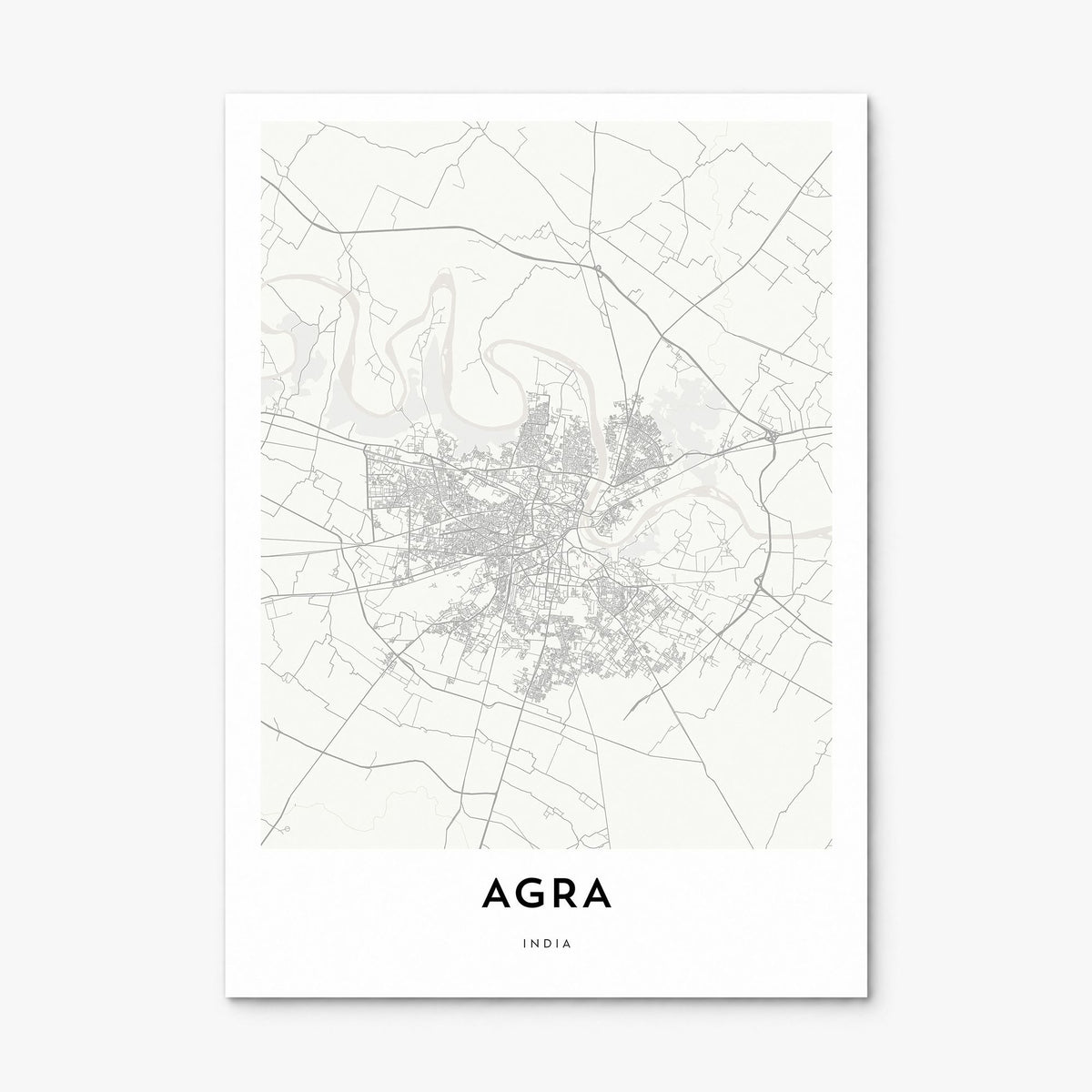 Agra Map Poster, print only (unframed)