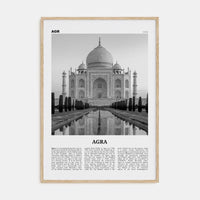 Agra Poster Natural Wood / 8x12 in Nbourhood Travel B&W Poster