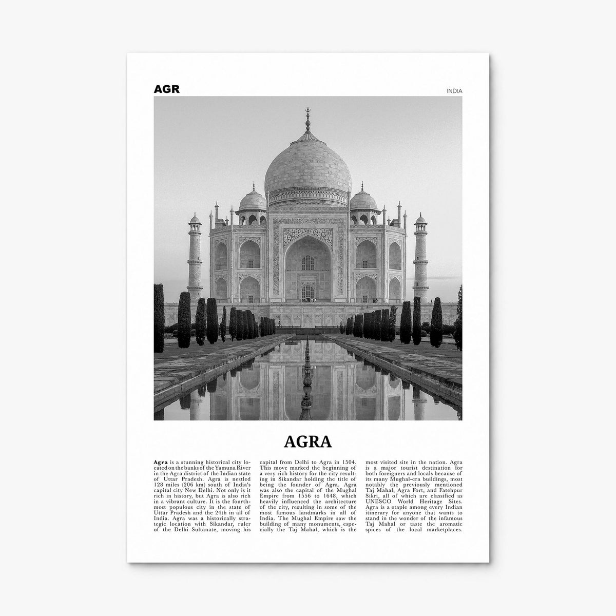 Agra Newspaper Poster, print only (unframed)