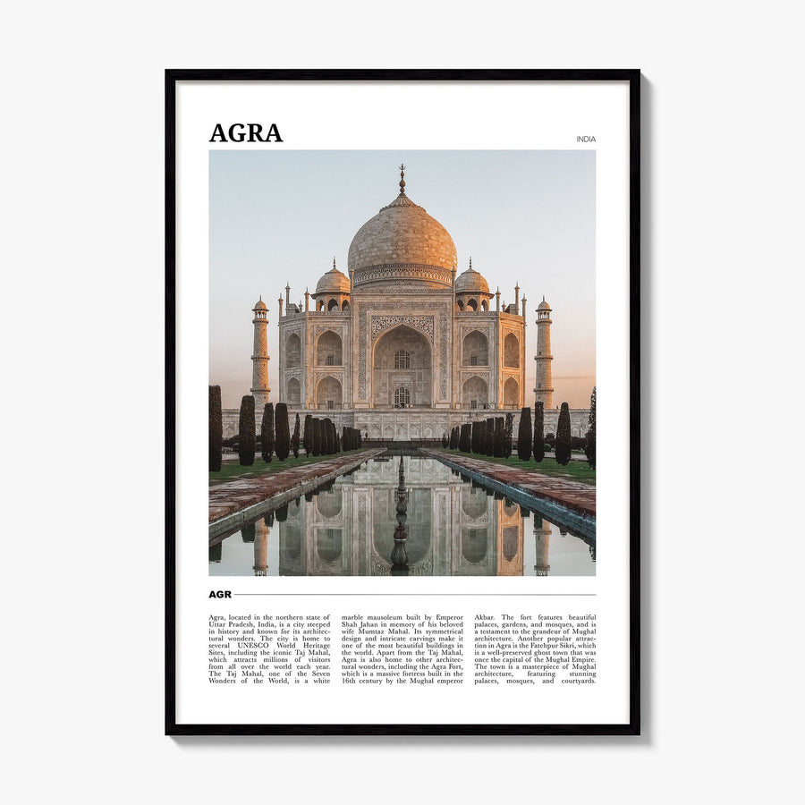 Agra Travel Poster, framed poster mockup