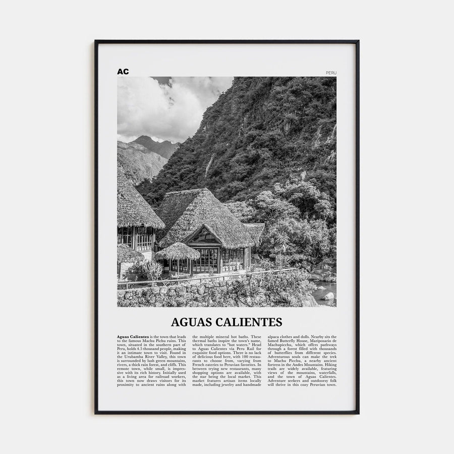 Aguas Calientes Poster None / 8x12 in Nbourhood Travel B&W Poster