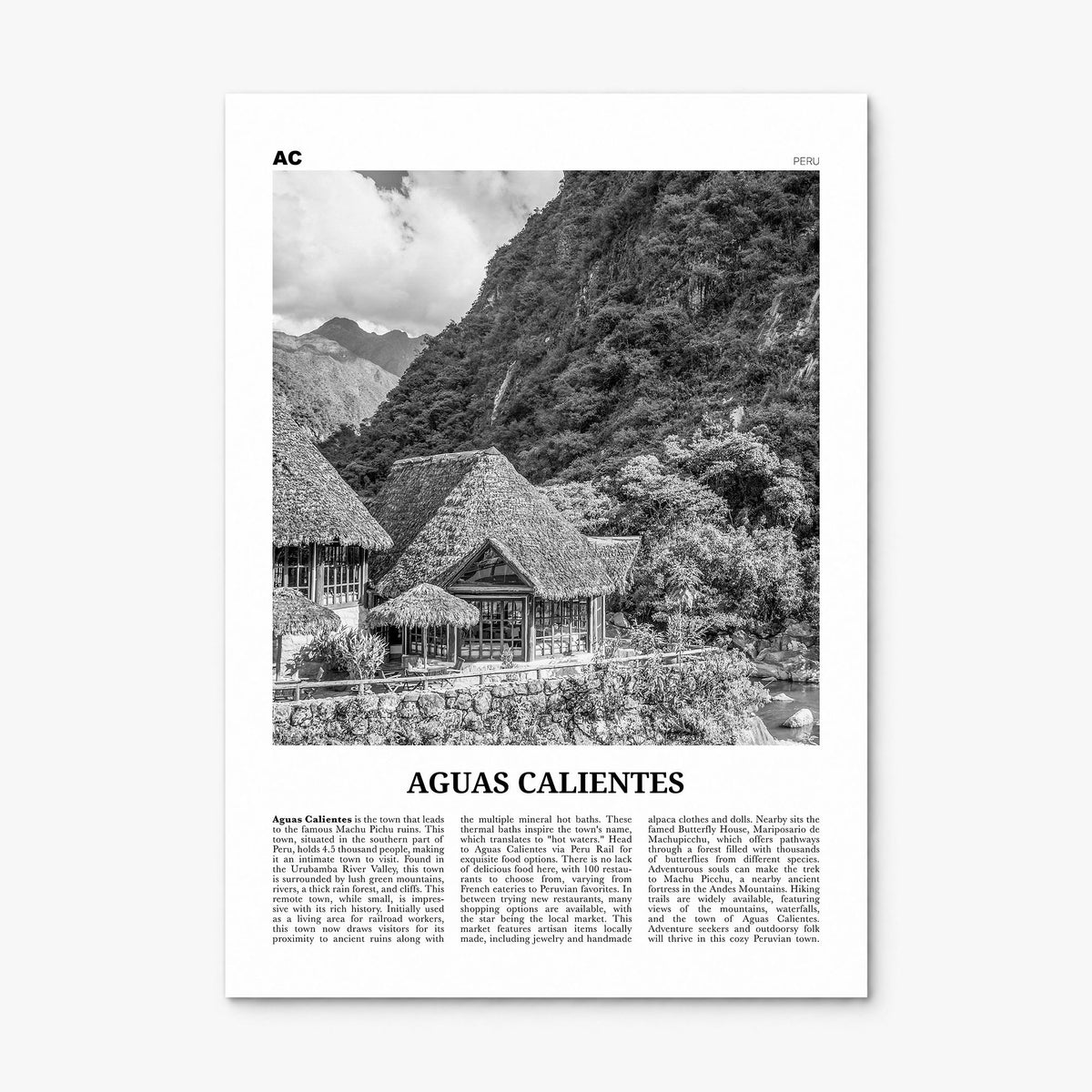 Aguas Calientes, Peru Newspaper Poster, print only (unframed)