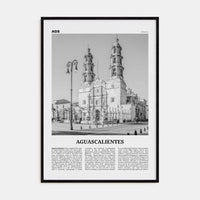 Aguascalientes Poster Black Wood / 8x12 in Nbourhood Travel B&W Poster