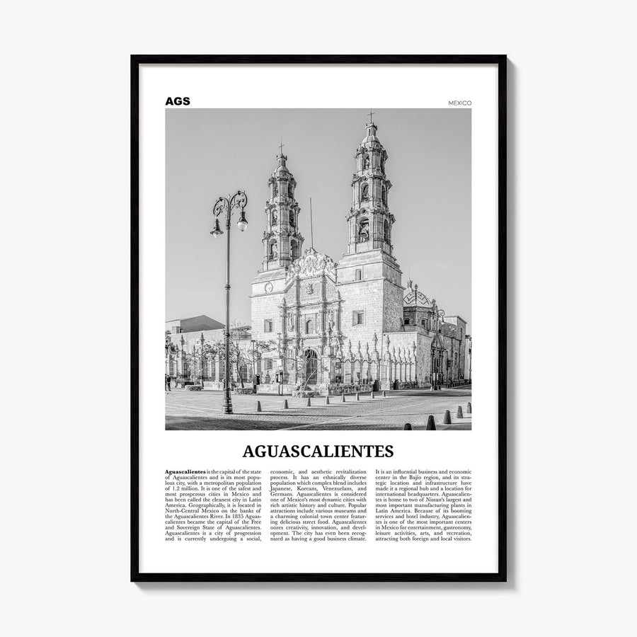 Aguascalientes, Mexico Newspaper Poster, framed poster mockup