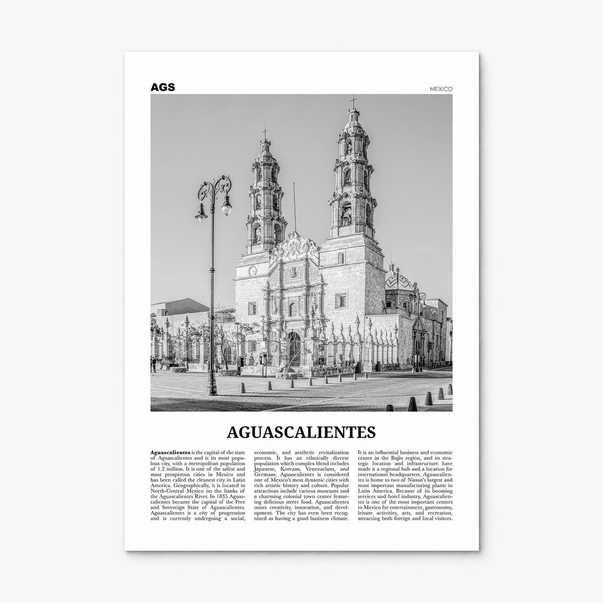 Aguascalientes, Mexico Newspaper Poster, print only (unframed)