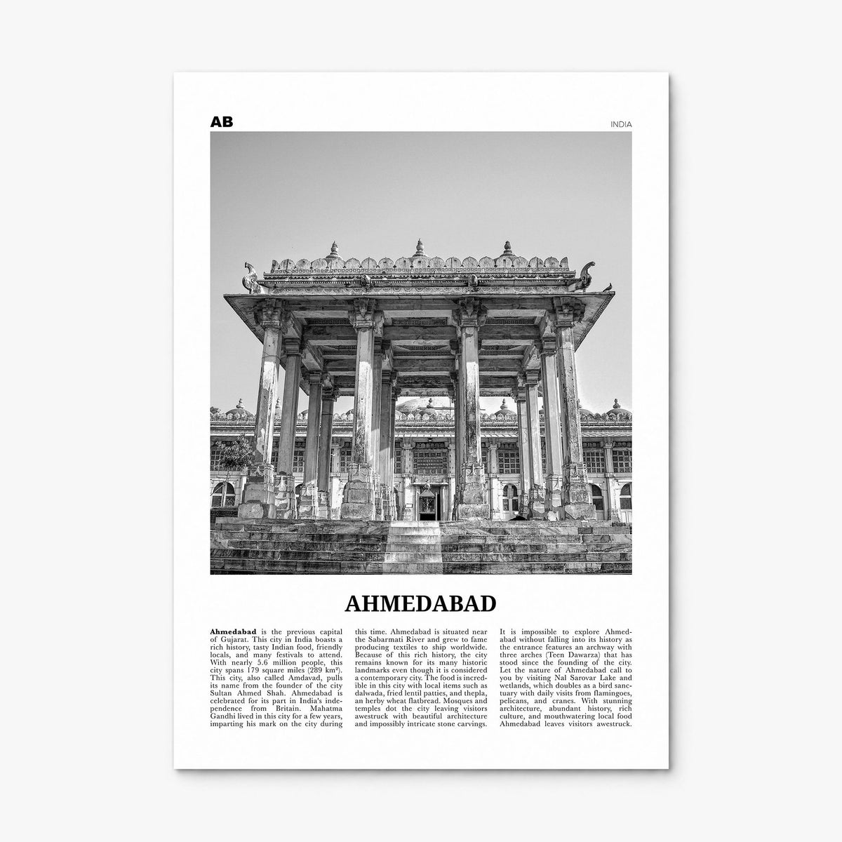 Ahmedabad Newspaper Poster, print only (unframed)