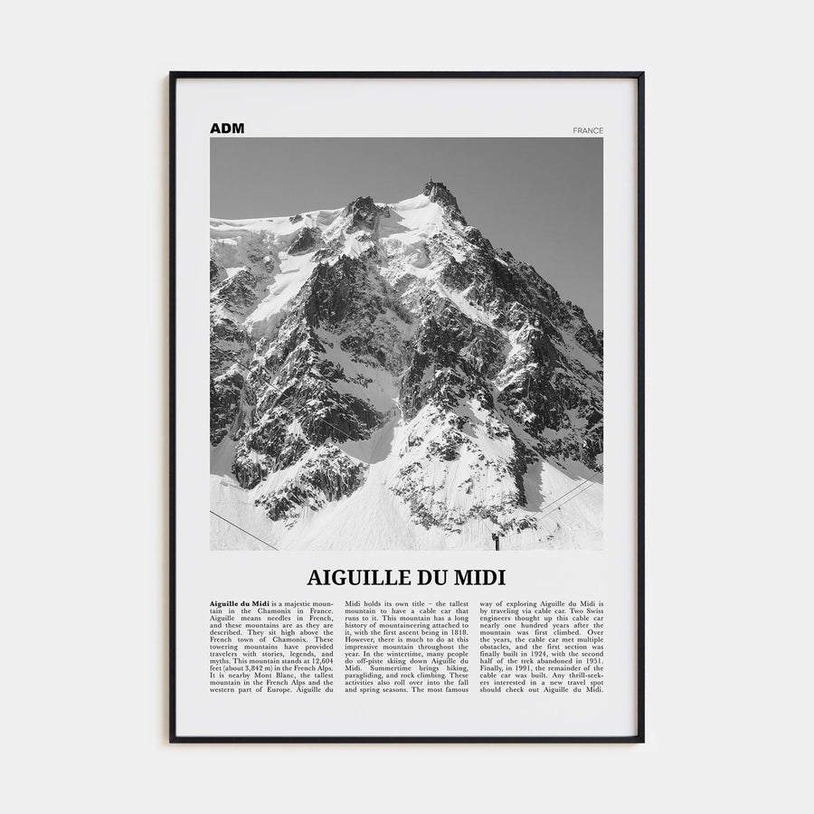 Aiguille du Midi Poster None / 8x12 in Nbourhood Travel B&W Poster