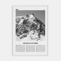 Aiguille du Midi Poster White Wood / 8x12 in Nbourhood Travel B&W Poster