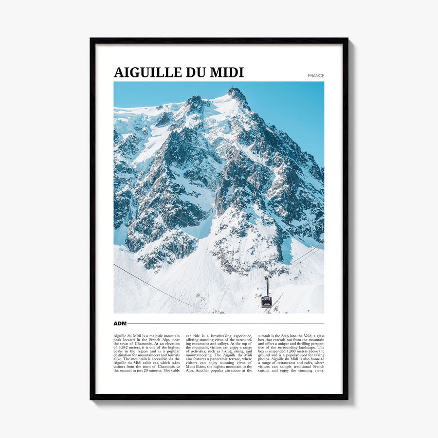 Aiguille du Midi Travel Poster, framed poster mockup