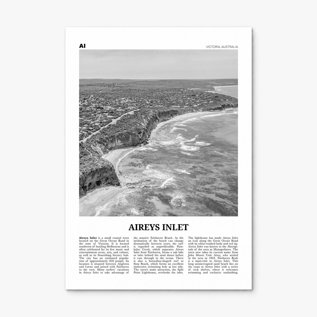 Aireys Inlet Newspaper Poster, print only (unframed)