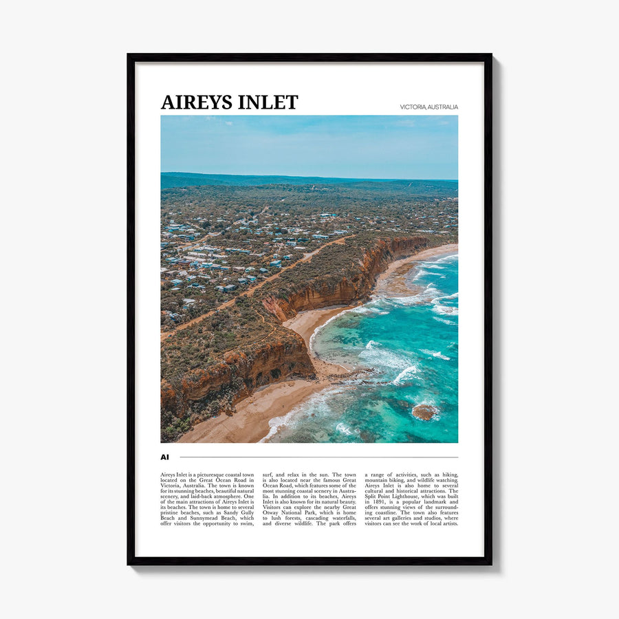 Aireys Inlet Travel Poster, framed poster mockup
