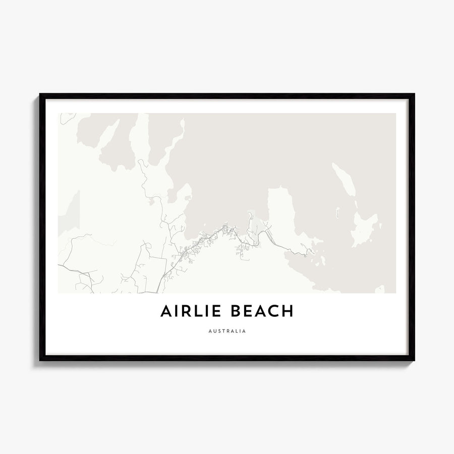 Airlie Beach Map Poster, framed poster mockup