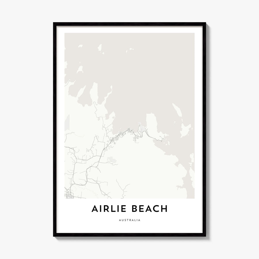 Airlie Beach Map Poster, framed poster mockup