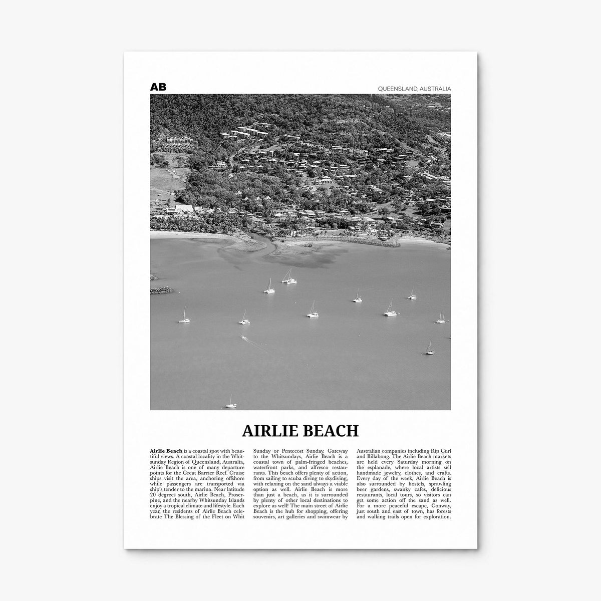 Airlie Beach Newspaper Poster, print only (unframed)